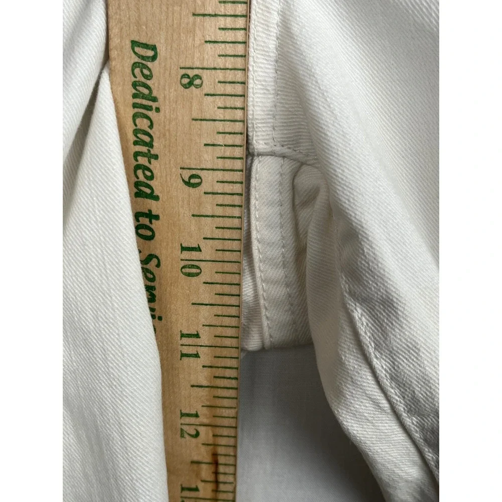 American Eagle White Denim Jeans Womens Size 14 Regular Stretch Straight Leg